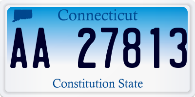 CT license plate AA27813