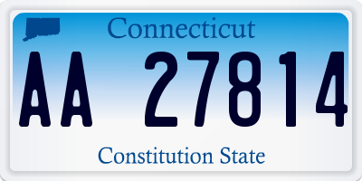 CT license plate AA27814