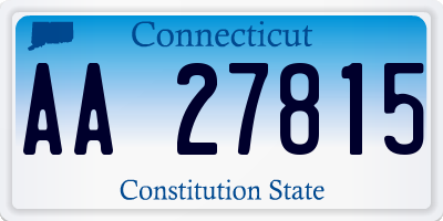 CT license plate AA27815