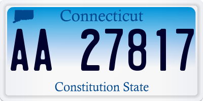 CT license plate AA27817