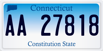 CT license plate AA27818