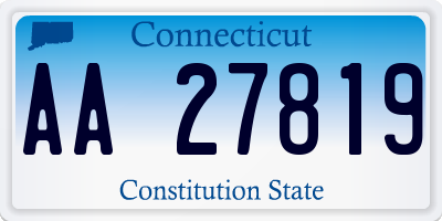 CT license plate AA27819