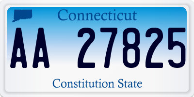 CT license plate AA27825