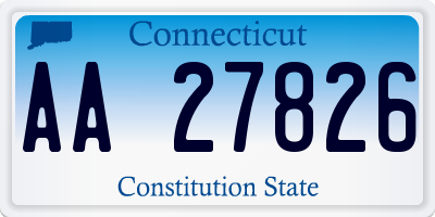 CT license plate AA27826