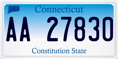 CT license plate AA27830