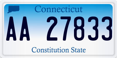 CT license plate AA27833