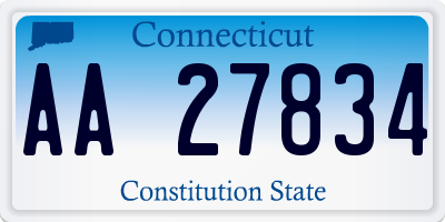 CT license plate AA27834