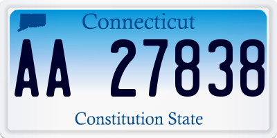 CT license plate AA27838