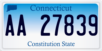 CT license plate AA27839