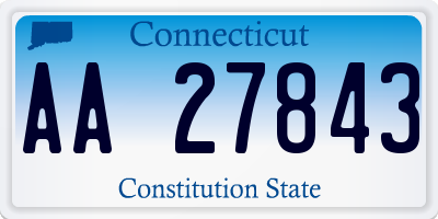 CT license plate AA27843