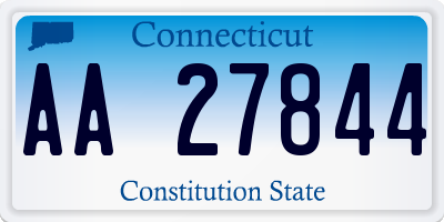 CT license plate AA27844