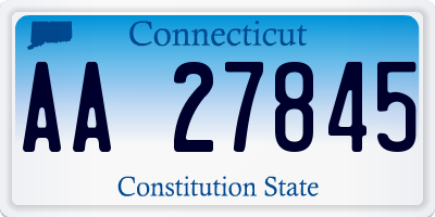 CT license plate AA27845