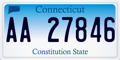 CT license plate AA27846