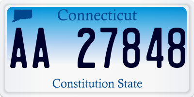 CT license plate AA27848