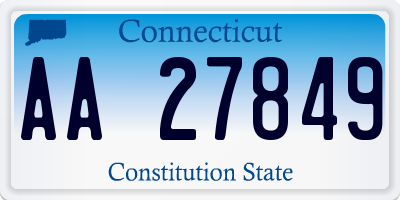 CT license plate AA27849