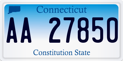 CT license plate AA27850