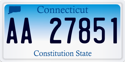 CT license plate AA27851