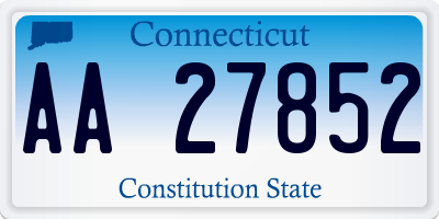 CT license plate AA27852