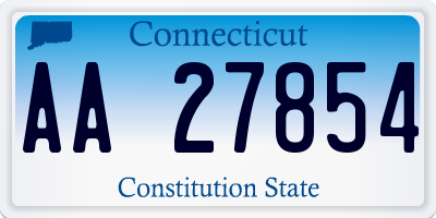 CT license plate AA27854