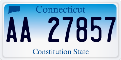 CT license plate AA27857