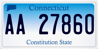 CT license plate AA27860