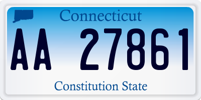 CT license plate AA27861