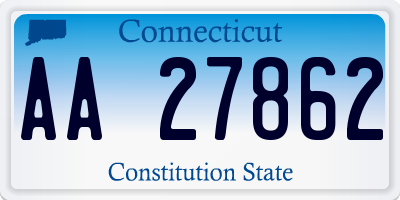 CT license plate AA27862