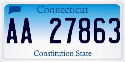 CT license plate AA27863