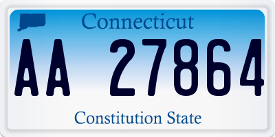 CT license plate AA27864