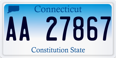 CT license plate AA27867