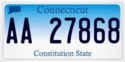 CT license plate AA27868