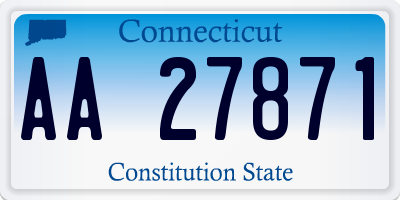 CT license plate AA27871