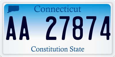 CT license plate AA27874