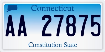 CT license plate AA27875