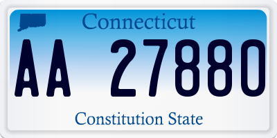 CT license plate AA27880