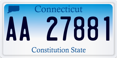 CT license plate AA27881