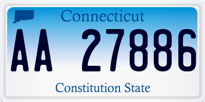 CT license plate AA27886