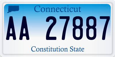 CT license plate AA27887