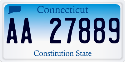 CT license plate AA27889