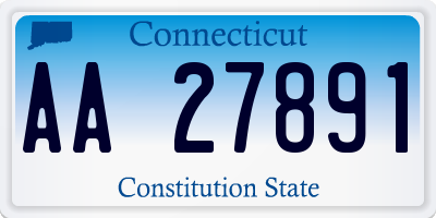 CT license plate AA27891