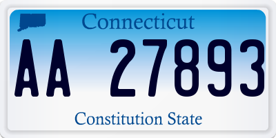 CT license plate AA27893