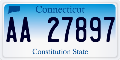 CT license plate AA27897