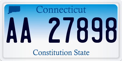 CT license plate AA27898