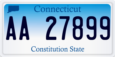 CT license plate AA27899