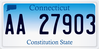 CT license plate AA27903