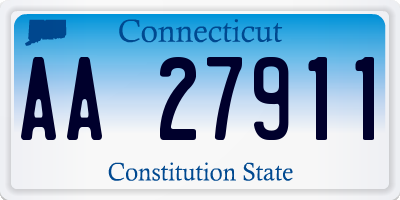 CT license plate AA27911