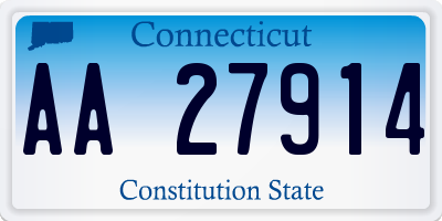 CT license plate AA27914