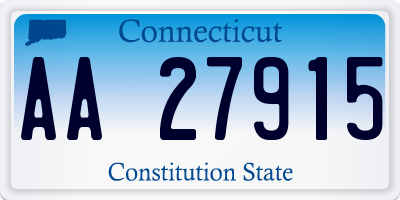 CT license plate AA27915