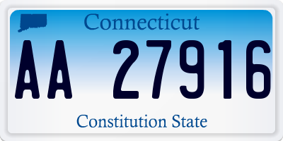 CT license plate AA27916