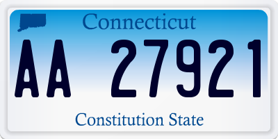 CT license plate AA27921